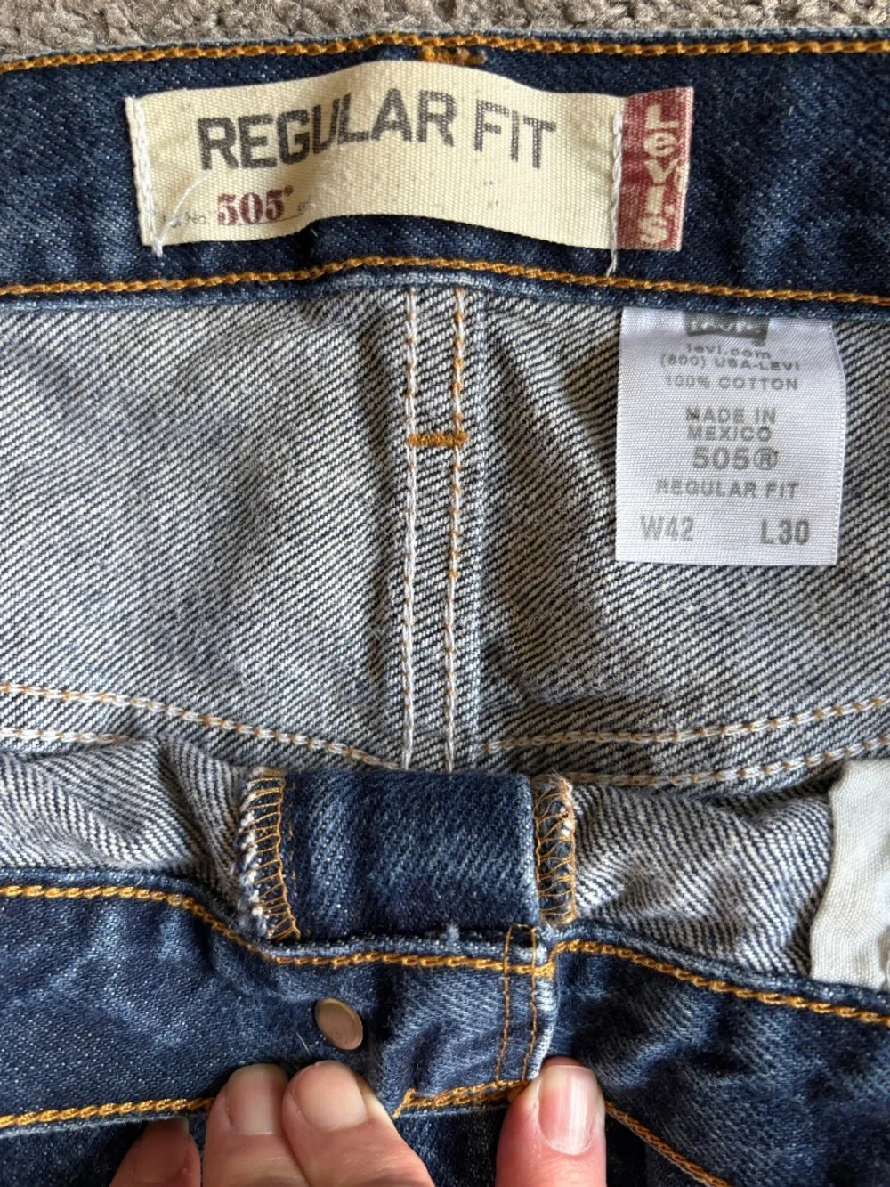 Vintage Y2K 2008 Levi’s 505 Regular Fit Jeans, 42x30 Dark Stonewash Indigo